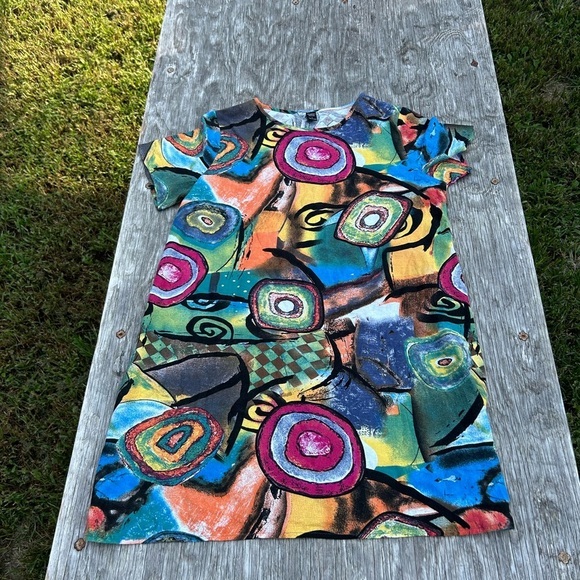 Emery rose colorful retro dress size large fall unique it girl swirl cotton - Picture 3 of 9
